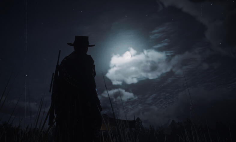 Vin looking at moon